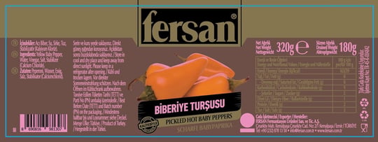 Fersan Biberiye Biber Turşusu 370 ML