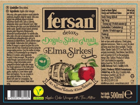 Fersan Sirke Analı Elma Sirkesi 500 ml