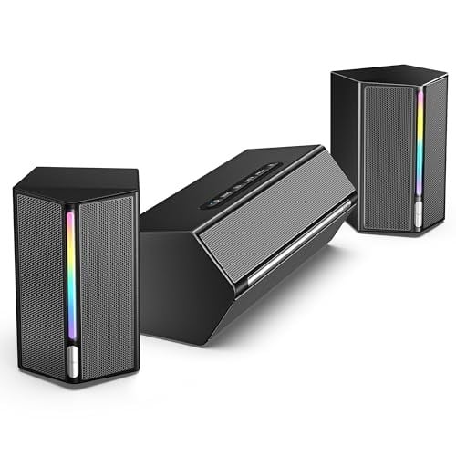FIFINE AmpliGame A22 RGB Gaming Hoparlör - Subwooferlı PC Ses Sistemi - 3.5mm AUX Girişli - Masaüstü ve TV Uyumlu