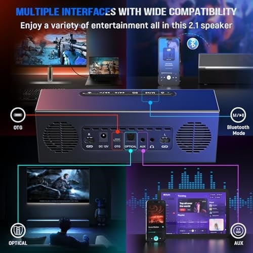 FIFINE AmpliGame A22 RGB Gaming Hoparlör - Subwooferlı PC Ses Sistemi - 3.5mm AUX Girişli - Masaüstü ve TV Uyumlu