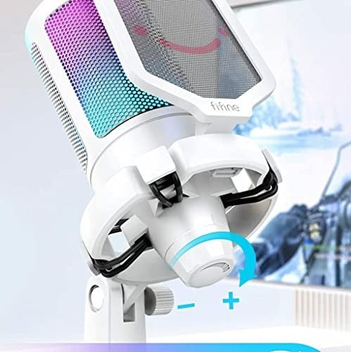 Fifine Ampligame A6T Twitch - Youtuber - Gamer - Tiktok - Yayıncı USB Mikrofon Seti (Beyaz)
