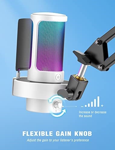 Fifine Ampligame A8 Beyaz USB Mikrofon Oyuncu Bilgisayar Mikrofonu White