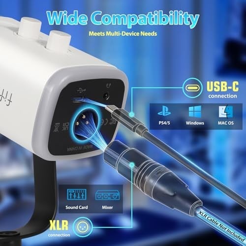 FIFINE Podcast Stüdyosu Akışı için USB XLR Mikrofon, Dinamik Mikrofon Oyun Bilgisayarı, PS4/5 Mac Mixer Ses Kartları için Sessiz Düğmeli - Seçenekler: Kol mikrofonu, Mikrofon, kollu mikrofon