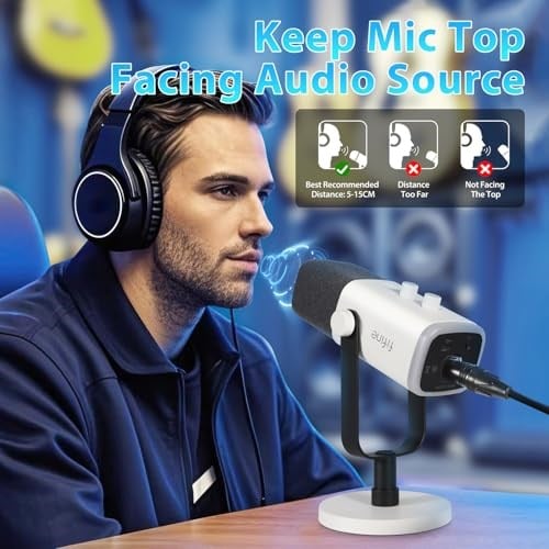 FIFINE Podcast Stüdyosu Akışı için USB XLR Mikrofon, Dinamik Mikrofon Oyun Bilgisayarı, PS4/5 Mac Mixer Ses Kartları için Sessiz Düğmeli - Seçenekler: Kol mikrofonu, Mikrofon, kollu mikrofon