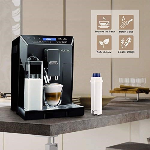Filtre - Delonghi Filtre DLSC002 için kahve makinesi filtresi, aktif karbon yumuşatıcılı, su filtresi, DeLonghi ECAM, Esam, ETAM, BCO, EC ile uyumlu (2li paket)
