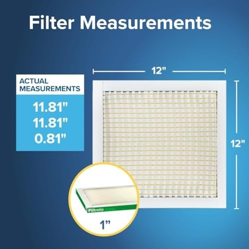 Filtrete 12x12x1 Hava Filtresi, MPR 700, MERV 8, Temiz Yaşayan Toz, Polen ve Pet Kepek Azaltma 3 Aylık Pileli 1-İnç Hava Filtreleri, 4 Filtre