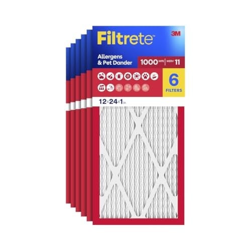 Filtrete 12x24x1 Hava Filtresi MPR 1000 MERV 11, Alerjen Savunması, 6lı Paket (tam boyutlar 11.69x23.69x0.81)