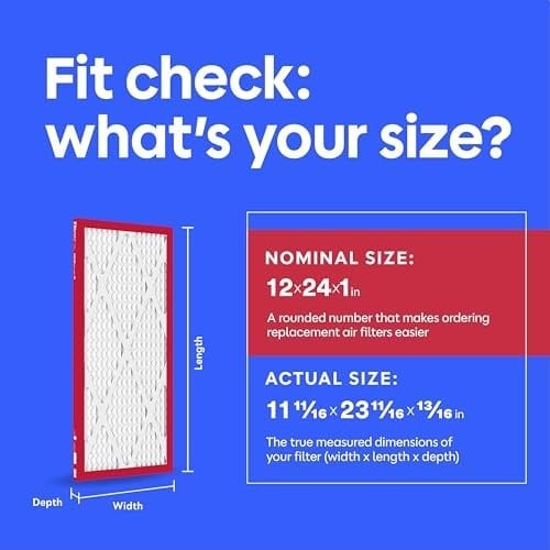 Filtrete 12x24x1 Hava Filtresi MPR 1000 MERV 11, Alerjen Savunması, 6lı Paket (tam boyutlar 11.69x23.69x0.81)