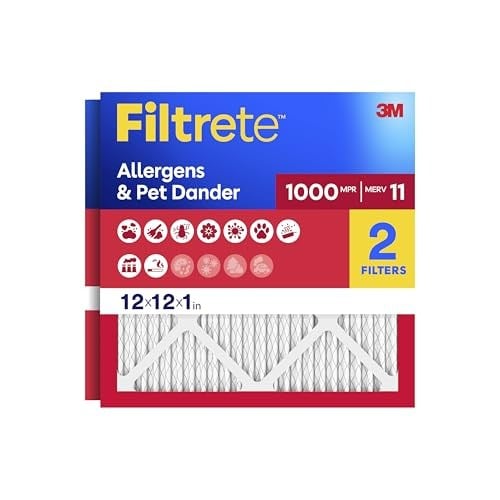 Filtrete MPR 1000 Mikro Alerjen Defense AC Fırın Hava Filtresi, 12 x 12 x 1, 2li Paket