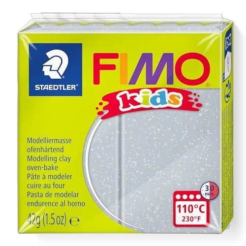 Fimo Kids Polimer Kil 42Gr. Glitter Silver