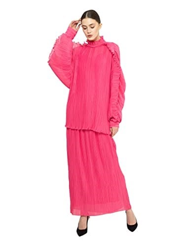 Fırfırlı Piliseli Pembe Bluz