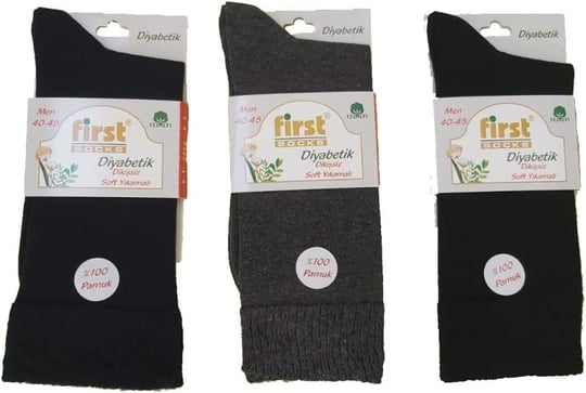 First 3 Çift Dikişsiz Şeker Çorabı Çok Renkli 35-40