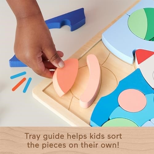 Fisher-Price 3 yaş ve üzeri çocuklar için üst üste dizip sıralayabilecekleri 42 ahşap parçadan oluşan Uzay Temalı Ahşap Yapboz Blokları, HXY42