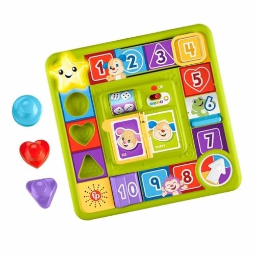 Fisher-Price Köpekçiğin Oyun İstasyonu Fisher-Price Müzikli Canlandırma Masa Oyunu Bebek Oyuncağı, Eğlen ve Öğren Köpekçikin Oyun İstasyonu, Çok Dilli Versiyon HRB70