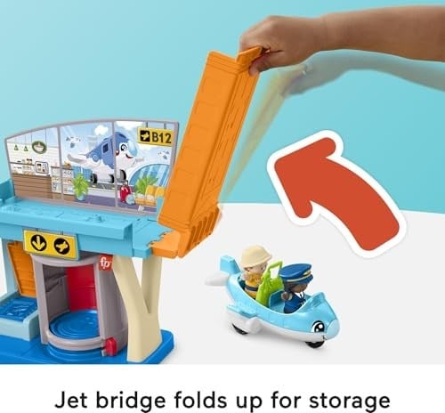 Fisher-Price Little People Eğlenceli Havaalanı Fisher-Price Little People Eğlenceli Havaalanı, uçak ve 3 oyun aksesuarı, bebekler için oyun seti HTJ26