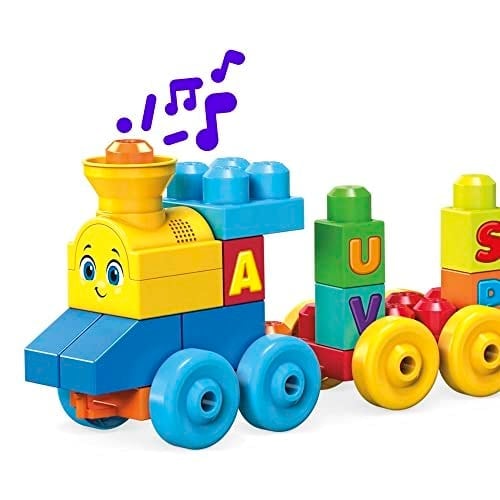 Fisher-Price Mega Bloks Müzikli Alfabe Treni, Gerçek Sesler ve Müzik ile Harfleri Öğretir FWK22