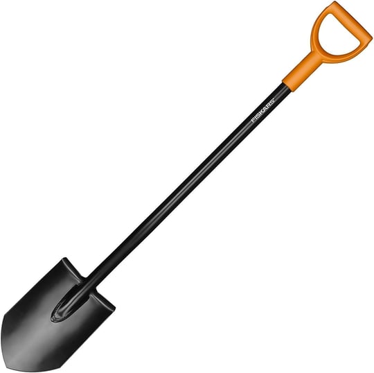 Fiskars Bahçıvan küreği, sert, taşlı zeminler için, sivri, uzunluk: 117 cm, çelik yaprak ve sap, plastik sap, siyah/turuncu, sağlam, 1003455