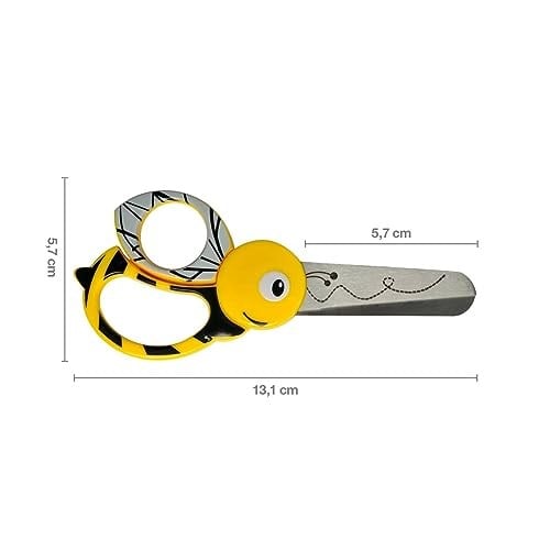 Fiskars Çocuk hayvan makası arı motifli, 4 yaşından itibaren, uzunluk: 13 cm, sağ ve sol elini kullananlar için, paslanmaz çelik bıçak/plastik saplar, sa - Seçenekler: Arı., Balık., Panda, Uğur böceği