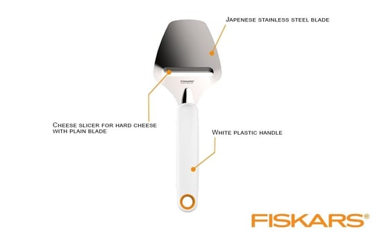 Fiskars Sert peynir rendesi, paslanmaz çelik/plastik, kesim genişliği: 6 cm, fonksiyonel şekil, beyaz, 1016129