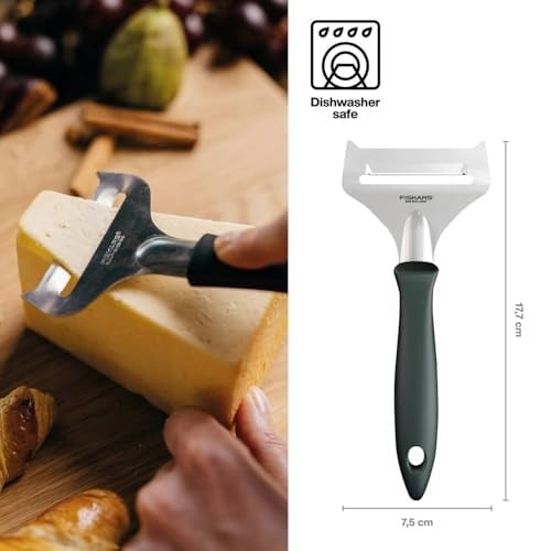 Fiskars Yumuşak peynir rendesi, toplam uzunluk: 17,7 cm, Essential, paslanmaz çelik/PP plastik, siyah, 1065588