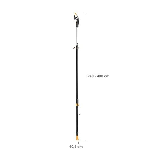 Fiskars Zürafa kesme seti, Bypass teleskopik kesme zürafası, çelik bıçak/alüminyum sap, 2,4-4 m, UPX86 ve adaptörlü ağaç testeresi, sertleştirilmiş çelik, 46 cm, 1023634
