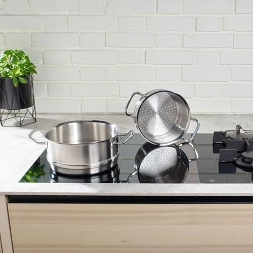 Fissler Orijinal profesyonel koleksiyon/paslanmaz çelik buhar ünitesi (çap 20 cm) tencere seti, indüksiyonlu buharlı pişirici delikli - indüksiyon