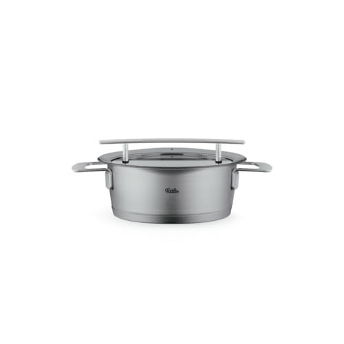 Fissler Phi Collection kızartma tavası (20 cm, 2,3 l), cam kapaklı, paslanmaz çelik, indüksiyonlu ocaklara uygun, enerji tasarruflu, bulaşık makinesinde yıkanabilir, üstün kalite, Almanyada