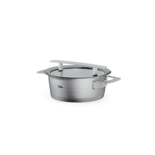 Fissler Phi Collection kızartma tavası (20 cm, 2,3 l), cam kapaklı, paslanmaz çelik, indüksiyonlu ocaklara uygun, enerji tasarruflu, bulaşık makinesinde yıkanabilir, üstün kalite, Almanyada