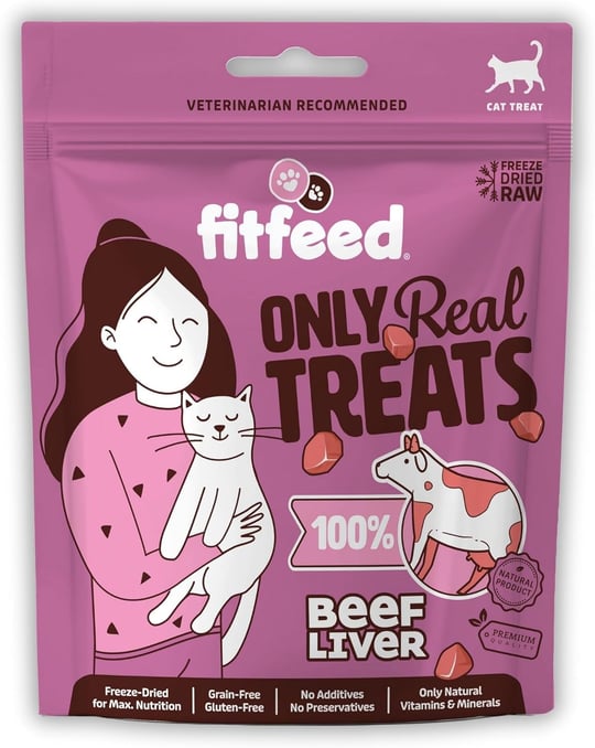 fitfeed Freeze-Dried Çiğ Dana Ciğer Kedi Ödül Maması 40g
