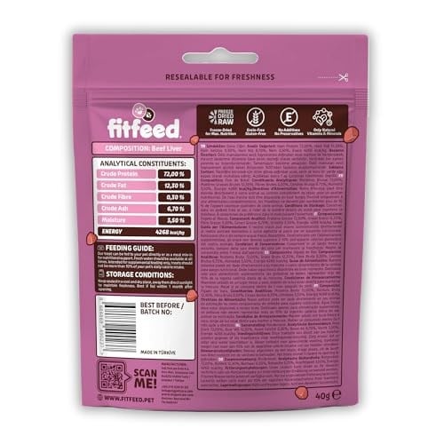 fitfeed Freeze-Dried Çiğ Dana Ciğer Kedi Ödül Maması 40g
