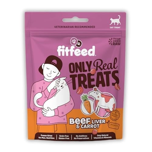 fitfeed Freeze-Dried Çiğ Dana Ciğer&Havuç Kedi Ödül Maması 40g