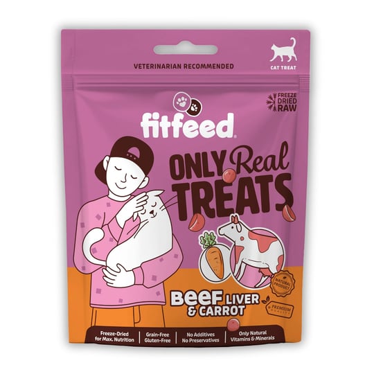 fitfeed Freeze-Dried Çiğ Dana Ciğer&Havuç Kedi Ödül Maması 40g