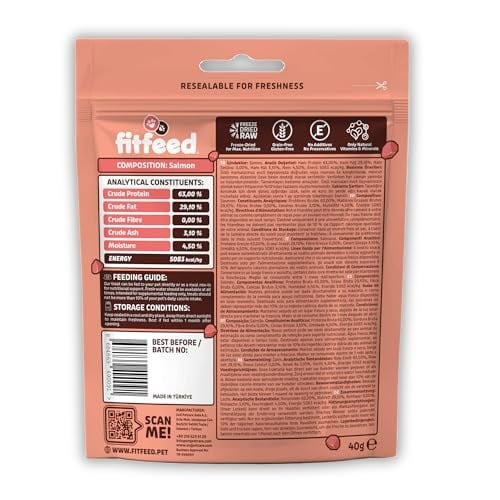 fitfeed Freeze-Dried Çiğ Somon Kedi Ödül Maması 40g
