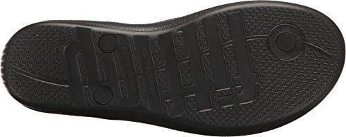 Fitflop Erkek iQushion Ergonomik Parmak Arası Terlik Açık Burun Sandalet, siyah, eu