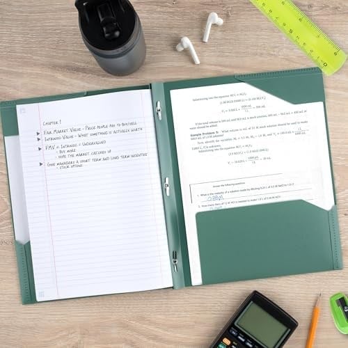Five Star 2 Cepli Klasör, 4lü Paket, Stay-Put Sekmeli ve Prong Bağlantı Elemanları ile Plastik Klasörler, 8-1/2 