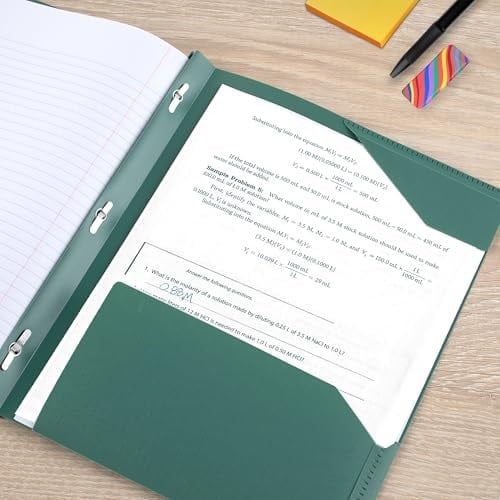 Five Star 2 Cepli Klasör, 4lü Paket, Stay-Put Sekmeli ve Prong Bağlantı Elemanları ile Plastik Klasörler, 8-1/2 