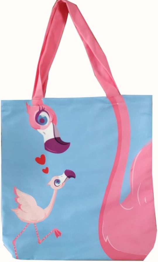 Flamingo Desenli Plaj Çantası AH-19639785771110