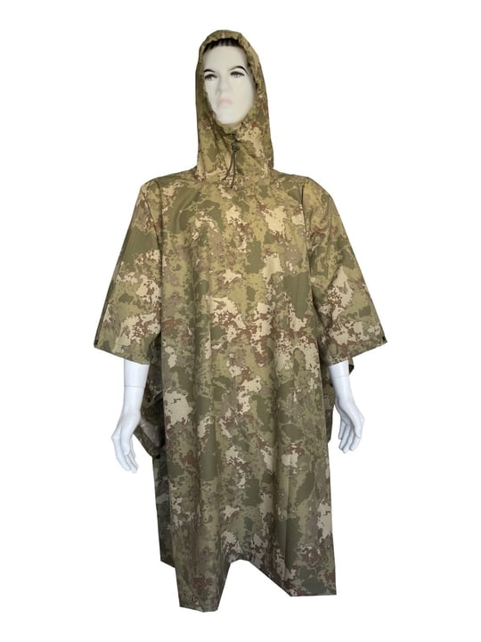 Flaş Tactical Erkek Yeni Tip TSK Kamuflaj Panço Yağmurluk