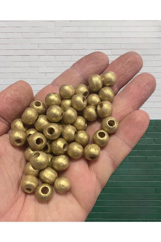 Flea Market 10mm Gold Ahşap Boncuk 1 Kilo, Eko1KG10GOLDD