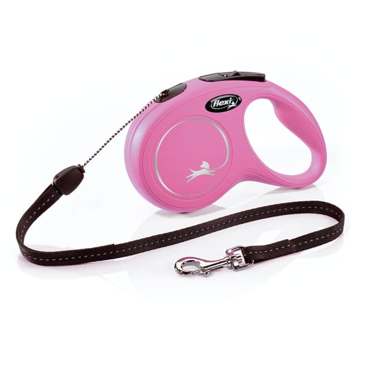 FLEXI® Yeni Klasik Geri Çekilebilir Köpek Tasma (Kordon), Ergonomik, Dayanıklı ve Dolaşmayan Evcil Hayvan Yürüyüş Tasma 26 lbsye Kadar Köpekler için, 16 ft, Küçük, Pembe