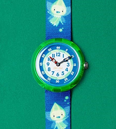 Flik Flak Unisex Çocuk Analog Kuvars Saat Plastik Kayış FBNP145, Mavi, Kayış