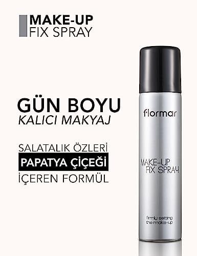 Flormar Make-Up Fix Nemlendirici ve Besleyici Bakım Yapan Doğal Bitişli Makyaj Sabitleme Spreyi No. 001 - 8690604238798