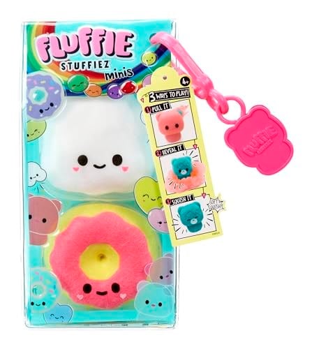 Fluffie Stuffiez Patlamış Mısır ve Çörek Mini Koleksiyon Özelliği - Sürpriz Açığa Çıkarma Kutusundan Çıkarma Yumuşak ve Squishable Dokunsal Oyun Fidget DIY