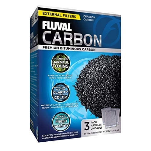 Fluval Akvaryumlar için Karbon Filtre Ortamı, Premium Bitümlü Karbon Uçlar, 100 gram Naylon Torbalar, 3lü Paket, A1440