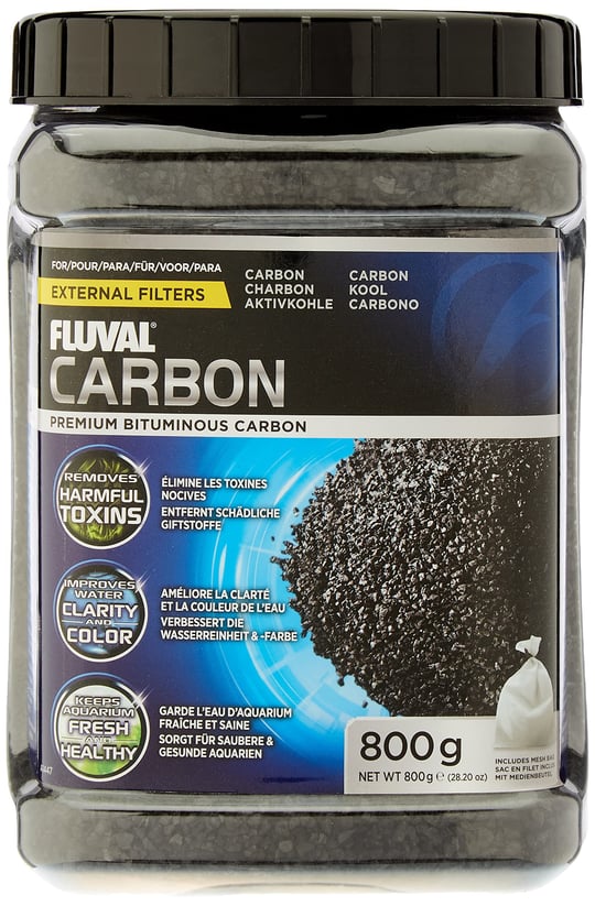 Fluval Gevşek aktif karbon filtre parçası, 800 g, tatlı ve deniz suyu akvaryumları için uygundur