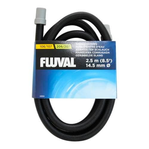 Fluval Oluklu yedek hortum 2,5 m, çap 24/28 mm Fluval dış filtre 104, 204, 105, 205, 106 ve 206 için, siyah/gri - Seçenekler: 1.7 x 300 cm, 105/106/205/206