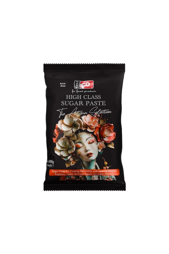 FO Siyah High Class Kaplama, Dekor ve Çiçek Yapımı için Şeker Hamuru 1 kg