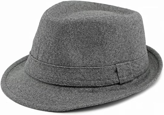 Fötr Keçe Şapka Yün Fedora Erkek/Kadın Panama Şapkası Kış Şapkası, gri, One Size
