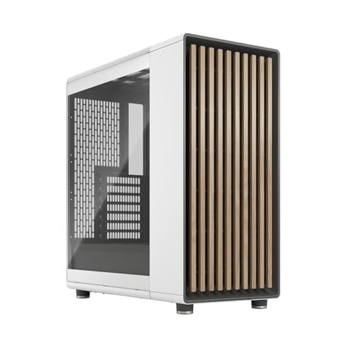 Fractal Design North Chalk White TG Clear | İki adet 140 mm fan önceden yüklenmiş, USB-C, 355 mmye kadar grafik kartı, mükemmel hava akışı