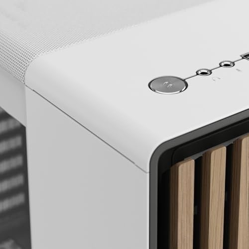 Fractal Design North Chalk White TG Clear | İki adet 140 mm fan önceden yüklenmiş, USB-C, 355 mmye kadar grafik kartı, mükemmel hava akışı